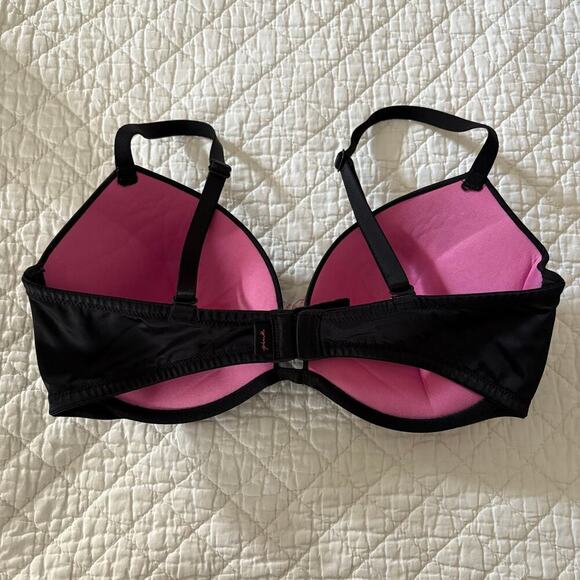 VICTORIA'S SECRET PINK Super Push-Up Bra Black Sz34D D75 Intimates Full Coverage - Picture 2 of 11